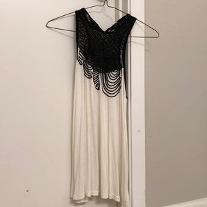 White and black blouse